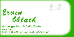 ervin oblath business card